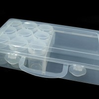 Plastový box / zásobník 13x26x6 cm s dózičkami 1ks