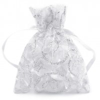Darčekové vrecúško 6,5x9 cm organza s glitrami10 - 10ks