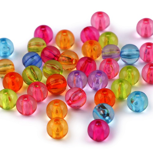 Plastové koráliky Transparent Ø8 mm 20g
