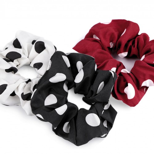 Gumička scrunchie do vlasov, s bodkami1 - 1ks
