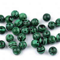 Malachit syntetický minerál Ø8 mm10 - 10ks