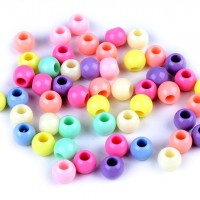 Plastové korálky s veľkým prievlakom 8x10 mm pastelový mix50 - 50ks