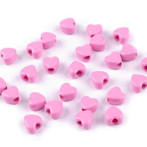 Plastové korálky srdce 8 mm 5g