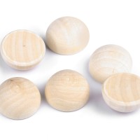 Drevené pologule bez dierok Ø30 mm 6ks