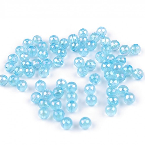 Plastové korálky dúhové Ø6 mm 10g