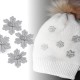 Aplikácia vločka / kvet s kamienkom Ø3 cm 10ks