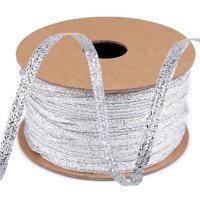 Stuha lurexová / brokátová šírka 3 mm svadobná / vianočná 20m