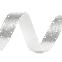 Vianočná stuha metalická hviezdičky šírka 16 mm3 - 3m