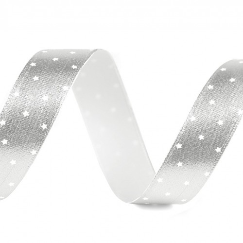 Vianočná stuha metalická hviezdičky šírka 16 mm3 - 3m