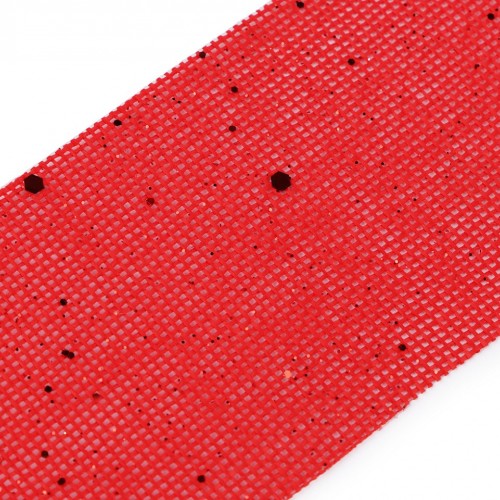 Vianočná stuha metráž imitácia juty s glitrami šírka 60 mm 1m