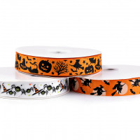 Rypsová stuha Halloween šírka 25 mm 1m