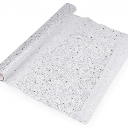 Tyl dekoračný elastický s glitrami šírka 48 cm 4.5m