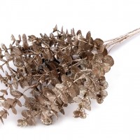 Vianočná vetvička / eukalyptus s glitrami 7ks