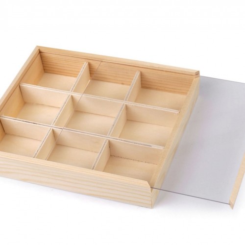 Drevený box / organizér s posuvným vekom 1ks