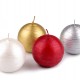 Adventná / vianočná sviečka guľa metalický lesk Ø8 cm 1ks