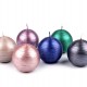 Adventná / vianočná sviečka guľa metalický lesk Ø8 cm 1ks