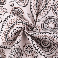 Bavlnená metráž / imitácia ľanu hrubšia, mandala 1m