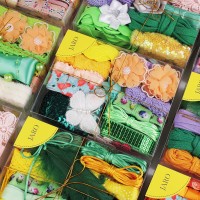 Kreatívny mix jar, leto, jeseň, námornícky - čipky, prámiky, stuhy 1krab.